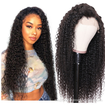 Wholesale Cheap Human Hair 4x4 Swiss Kinky Curly Lace Frontal Closure Wig Vendor Raw Brazilian Virgin Human Hair Lace Front Wig